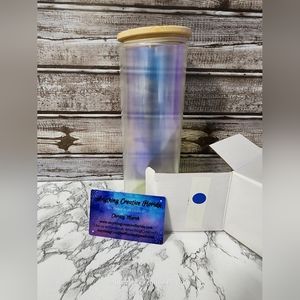 25 oz Glass Iridescent Tumbler
